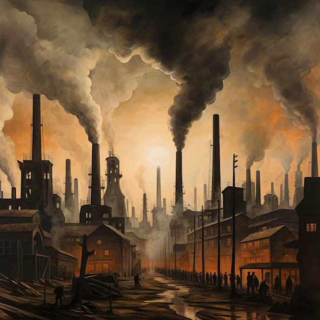 smog in an industrial city